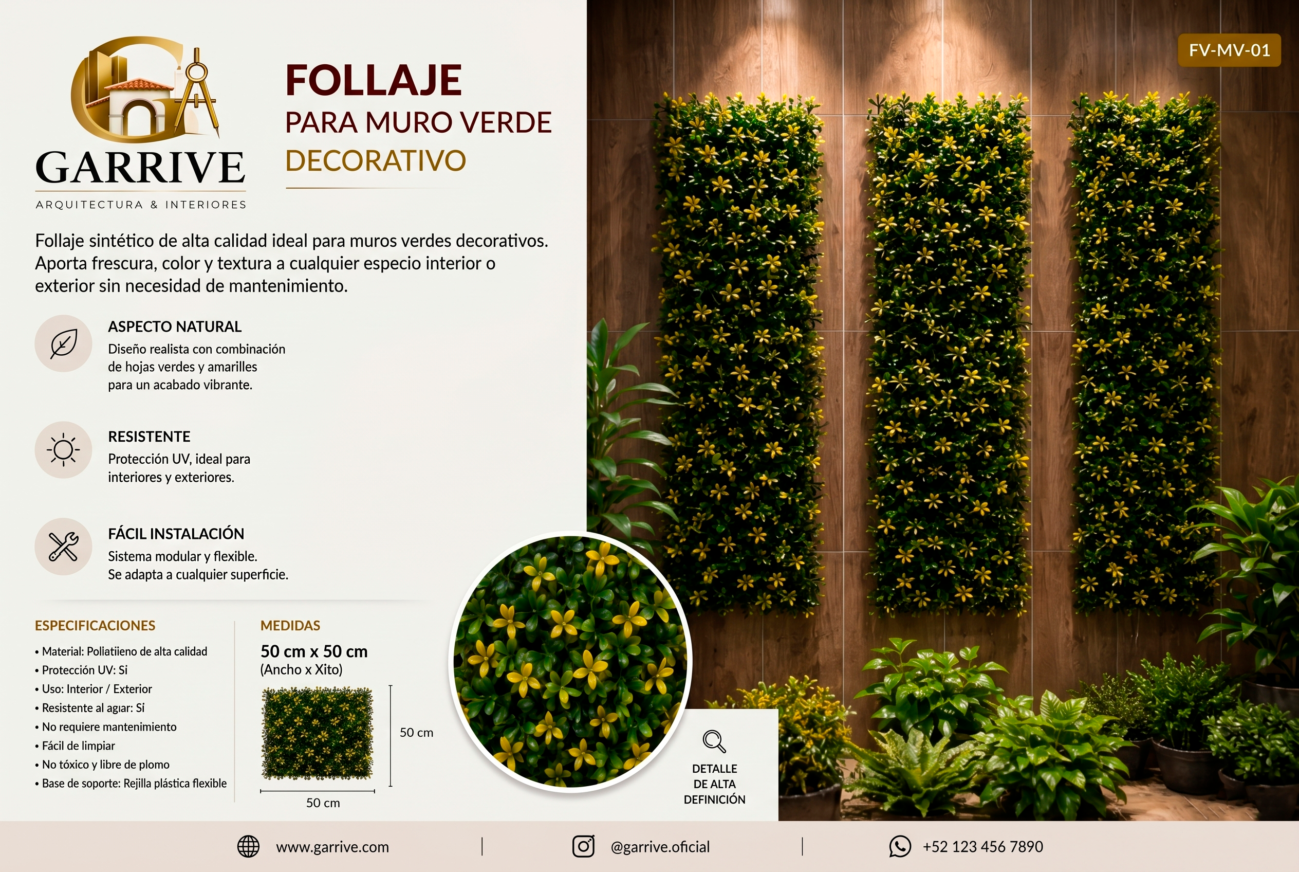 FOLLAJE para muro verde